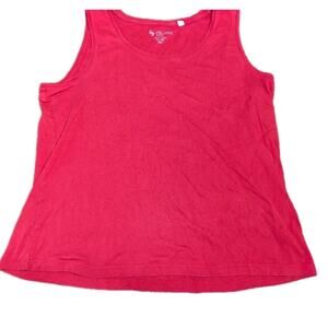 By Chico's womens Size 2 Large Tank top Shirt Sleeveless Red 100% Cotton EUC